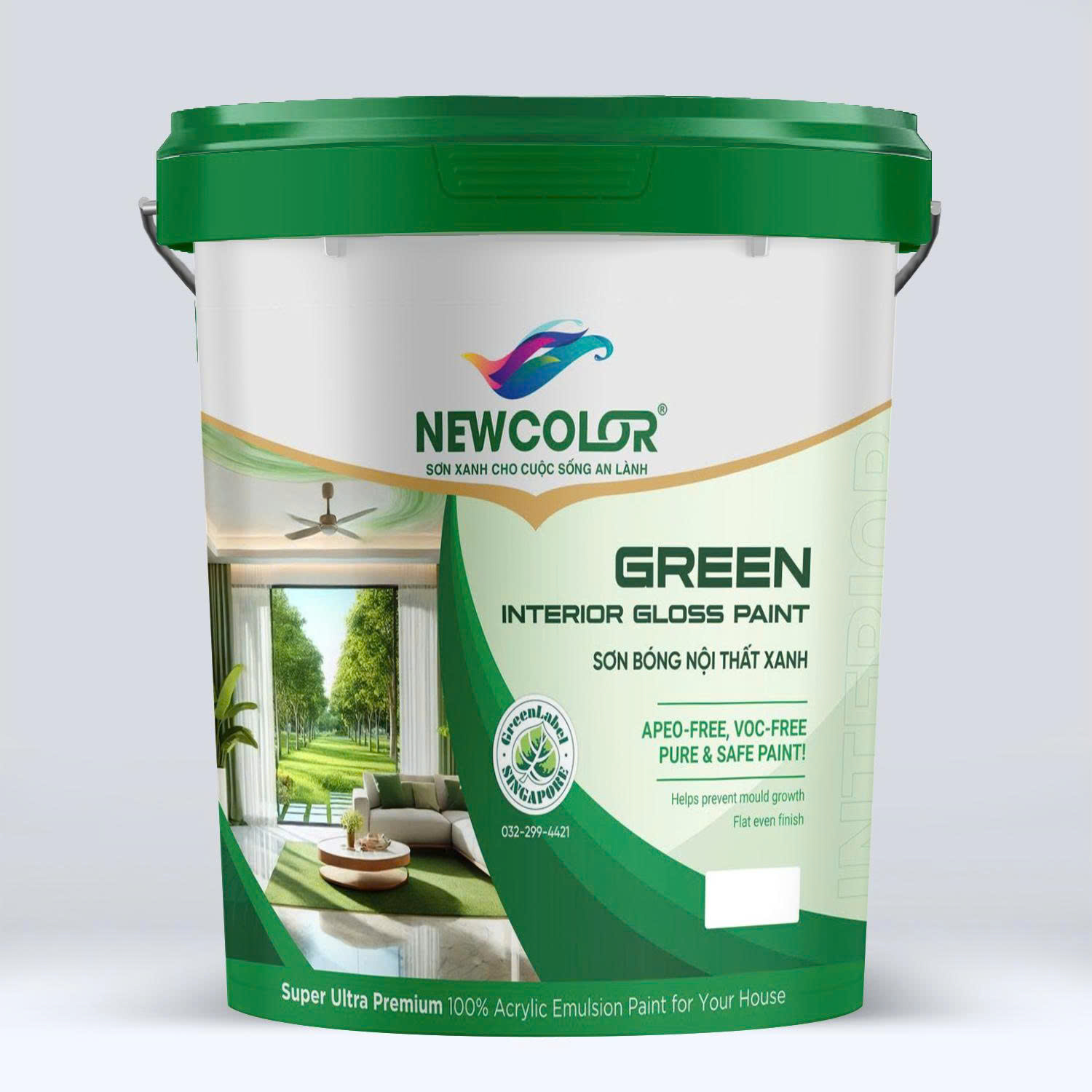 Sơn bóng nội thất xanh NEWCOLOR GREEN